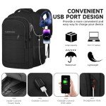 Lapsouno Large TSA-Friendly Travel Backpack with USB Port