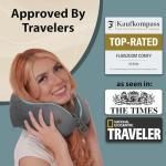 Memory Foam Travel Pillow for Airplanes - Grey