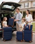 Lightweight 6-Piece Navy Luggage Set with TSA Lock