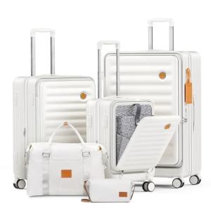 Joyway 5-Piece Expandable Hardside Luggage Set, White
