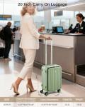 Hanke 20-Inch Bamboo Green Carry-On Luggage