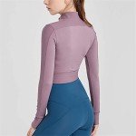 Womens Athletic Half Zip Pullover Sweatshirt - Purple