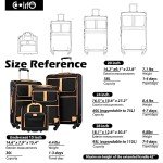 Coolife 4-Piece Expandable Suitcase Set