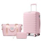 Orchid Pink 3-Piece Luggage Set with Duffel Bag