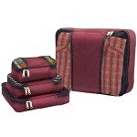 Expandable Burgundy Rolling Luggage 8-Piece Set
