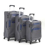 Lightweight 3-Piece Softside Luggage Set with Spinner Wheels