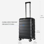 KROSER 20-Inch Expandable Carry-On Luggage - Black
