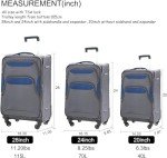 Lightweight 3-Piece Softside Luggage Set with Spinner Wheels