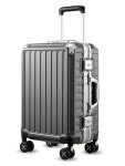 Zipperless 20-Inch Carry-On Suitcase with Spinner Wheels