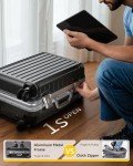 Zipperless 20-Inch Carry-On Suitcase with Spinner Wheels