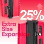 GinzaTravel 2-Piece Red Hard Shell Luggage Set