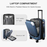 LEVEL8 Grace 20-Inch Expandable Hardside Carry-On Blue