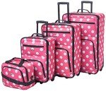 Rockland Polka Dot Lightweight 4-Piece Luggage Set