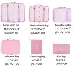 Pink Packing Cubes Set - 6 Piece Luggage Organizers
