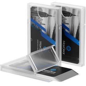 MaxGear Slim Plastic Business Card Holder - 3 Pack