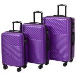 Lightweight 3-Piece Hardshell Luggage Set with TSA Lock