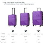 Lightweight 3-Piece Hardshell Luggage Set with TSA Lock