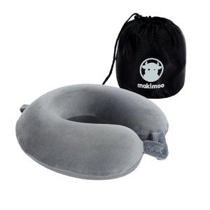 Makimoo Memory Foam Travel Neck Pillow - Grey