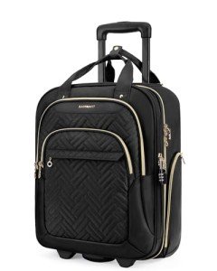 BAGSMART 16-Inch Underseat Carry-On Luggage - Black