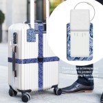 Blue Feather Luggage Straps and Tags Set
