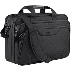 KROSER Expandable Water-Repellent Laptop Bag - Black