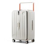 Hanke 26-Inch Hard Shell Rolling Suitcase - Ivory
