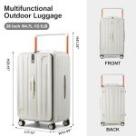 Hanke 26-Inch Hard Shell Rolling Suitcase - Ivory