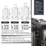 Coolife Expandable 3-Piece Luggage Set - Lake Blue