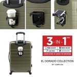 Wrangler Olive Green Smart Luggage Set, 20-Inch