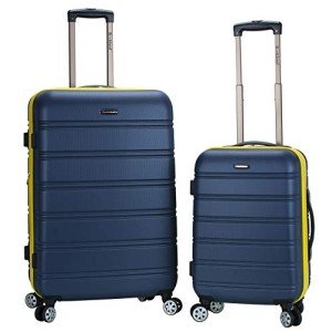 Rockland Melbourne Navy Expandable Spinner Luggage Set