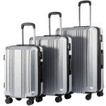 Expandable 3-Piece Coolife Luggage Set with TSA Lock