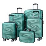 LEAVES KING 5-Piece Expandable Hard Shell Luggage Set