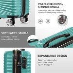 LEAVES KING 5-Piece Expandable Hard Shell Luggage Set
