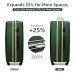 5-Piece Olive Green Expandable Luggage Set