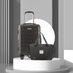 Dark Grey Expandable 4-Piece Luggage Set