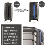 Dark Grey Expandable 4-Piece Luggage Set