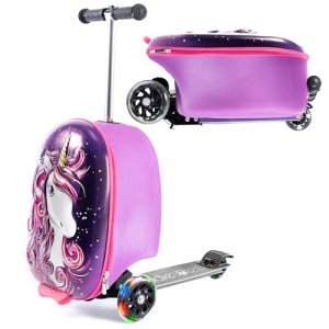 KIDDIETOTES Kids Ride-On Hardshell Luggage with Scooter
