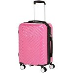 Pink Expandable Carry-On Luggage with Wheels