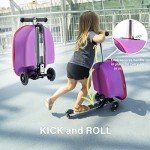 KIDDIETOTES Kids Ride-On Hardshell Luggage with Scooter