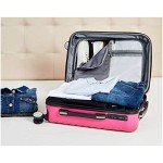 Pink Expandable Carry-On Luggage with Wheels