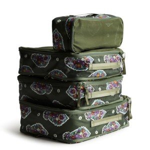 Vera Bradley Packing Cube Set in Kew Gardens Green