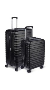 Amazon Basics 2-Piece Hardside Luggage Set - Black