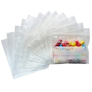 Serfeymi Clear Travel Pill Pouch Bags - 120 Pack