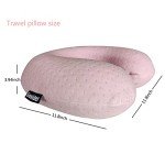 Pink Memory Foam Travel Neck Pillow for Comfort