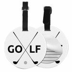 Golf Symbol PU Leather Luggage Tag - Round
