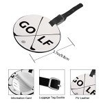 Golf Symbol PU Leather Luggage Tag - Round