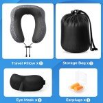 Memory Foam Travel Pillow Set with Eye Mask