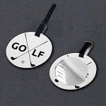 Golf Symbol PU Leather Luggage Tag - Round