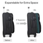 Hanke 20-Inch Expandable Carry-On Luggage - Black
