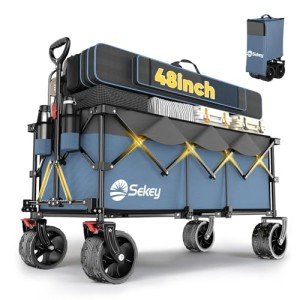 Collapsible Heavy-Duty 48'' Utility Garden Wagon